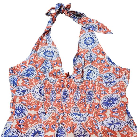 Anthropologie Maeve Halter Slim Mini Dress Bottom Print V-Neck Size XS - Picture 5 of 12